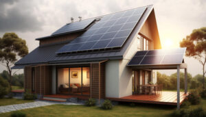 casa con kit de placas solares